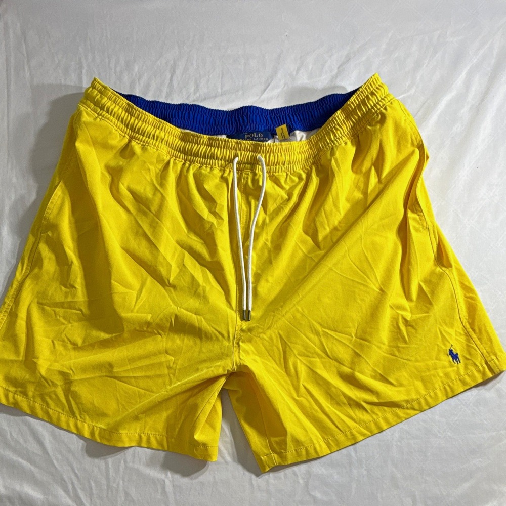 Polo Ralph Lauren Men's Yellow Swim Shorts Big & Tall 2XB Elastic Drawstring